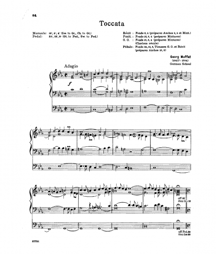 Muffat - Apparatus  Musico-Organisticus - Score