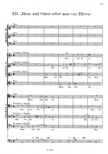 Schütz - Haus und Güter erbet man von Eltern - Haus und Güter erbet man von Eltern, SWV 021