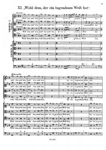 Schütz - Wohl dem, der ein tugendsam Weib hat - Wohl dem, der ein tugendsam Weib hat, SWV 20