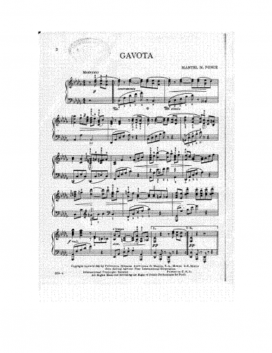 Ponce - Gavota - Piano Score - Score
