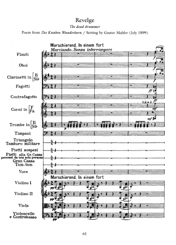 Mahler - Des Knaben Wunderhorn - ''Humoresken'' collection (12 songs), 1899, revised 1901