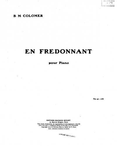 Colomer - 2 Petites Piéces - Score
