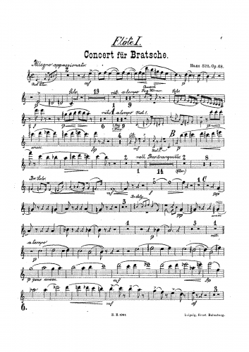 Sitt - Concerto A-moll für Bratsche und Orchester, Op. 68