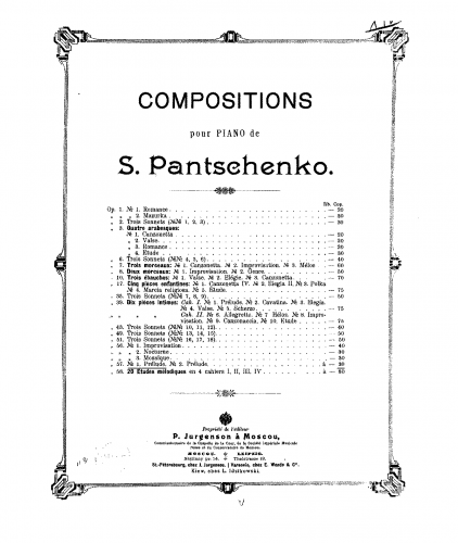 Panchenko - 2 Preludes - Score