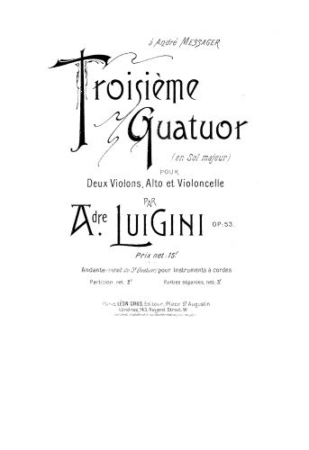 Luigini - String Quartet No. 3