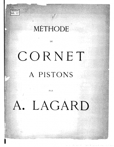 Lagard - Méthode de cornet à pistons illustrée de vignettes - Score