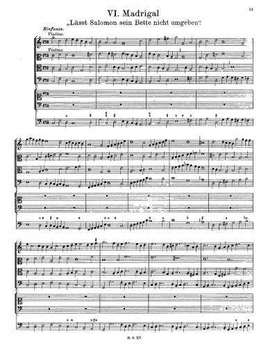 Schütz - Lässt Salomon sein Bette nicht umgeben - Score