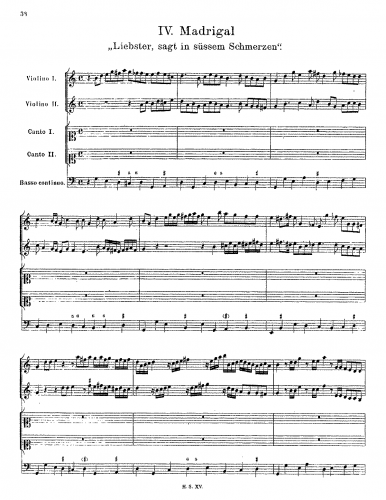 Schütz - Liebster, sagt in süssem Schmerzen, SWV 441 - Score