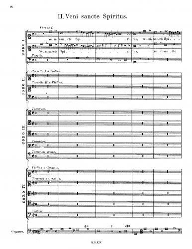 Schütz - Veni sancte Spiritus, SWV 475 - Score