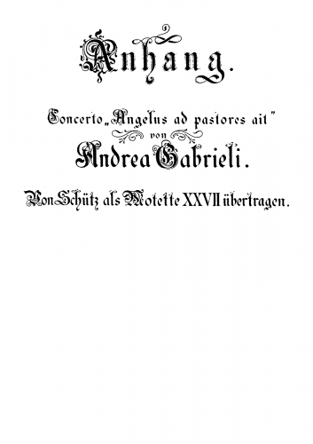 Gabrieli - Angelus ad pastores - Score