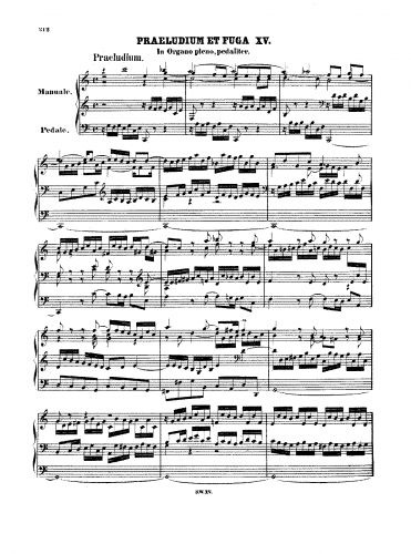 Bach - Prelude and Fugue in C major, BWV 545 - Organ Scores - Score