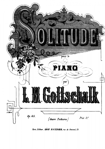 Gottschalk - Solitude, Op. 65 - Score