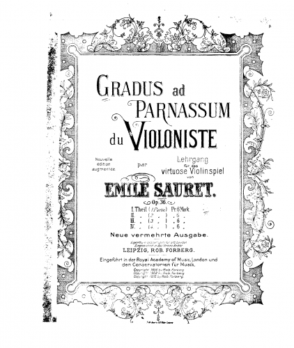Sauret - Gradus ad Parnassum du violoniste, Op. 36 - Part III