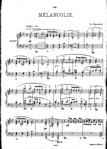 Nápravník - 4 Pieces - 3. Melancholy (G minor)