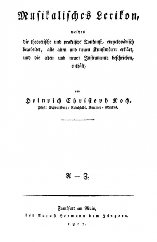 Koch - Musikalisches Lexikon - Complete book