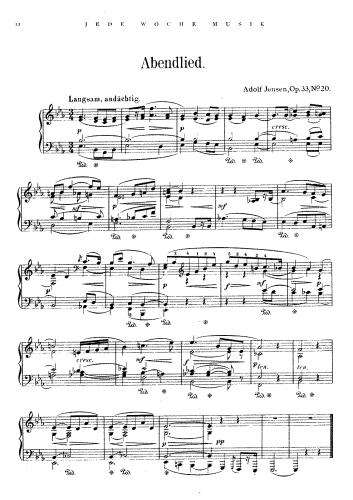 Jensen - Lieder und Tänze - Piano Score - 20. Abendlied