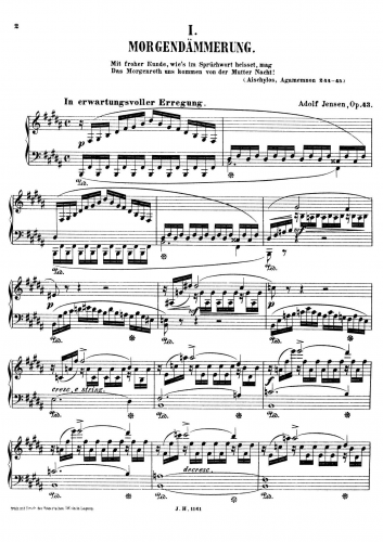 Jensen - Idyllen - Piano Score - No. 1 - Morgendämmerung