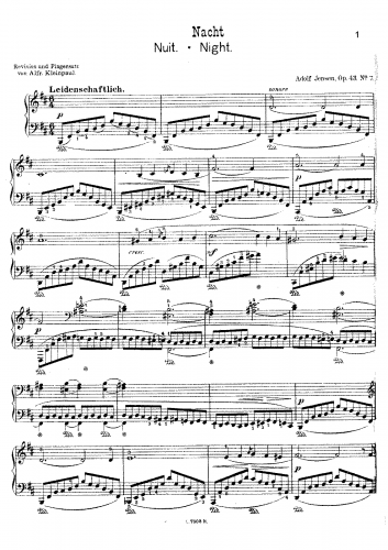 Jensen - Idyllen - Piano Score - No. 7 - Nacht (Night)