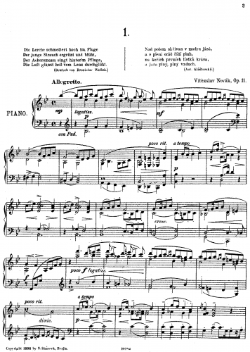 Novák - Eklogen, Op. 11 - Score