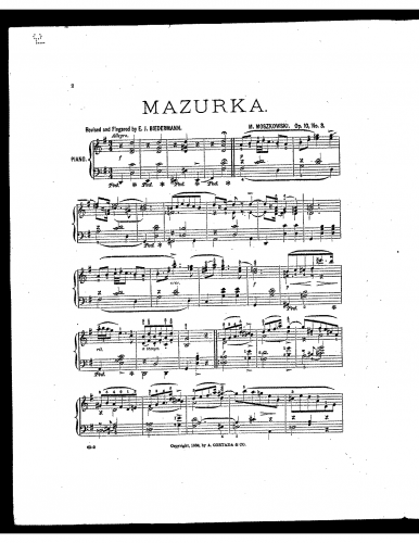 Moszkowski - 4 Piano Pieces, Op. 10 - No. 3 - Mazurka (Biedermann edition)