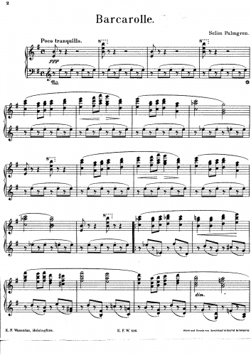 Palmgren - Barcarolle - Score