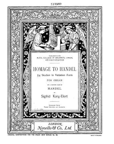Karg-Elert - Homage to Händel, Op. 75(II) - Score