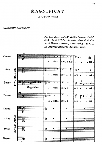 Gastoldi - Magnificat a Otto Voci - Full Score
