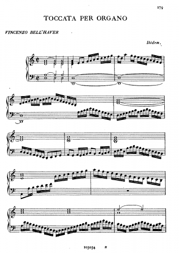 Bellavere - Toccata per Organo - Organ Scores - Score
