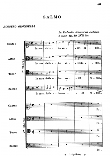 Giovannelli - In mandatis eius volet nimis - Score