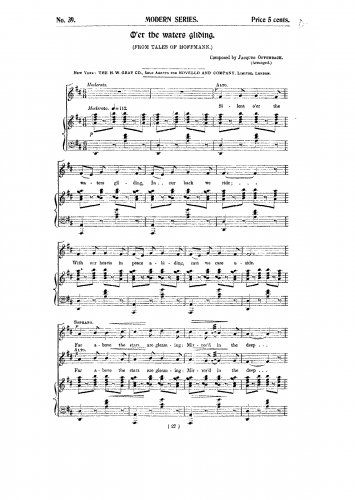 Offenbach - Les contes d'Hoffmann - Vocal Score Barcarolle (Act IV) - Score