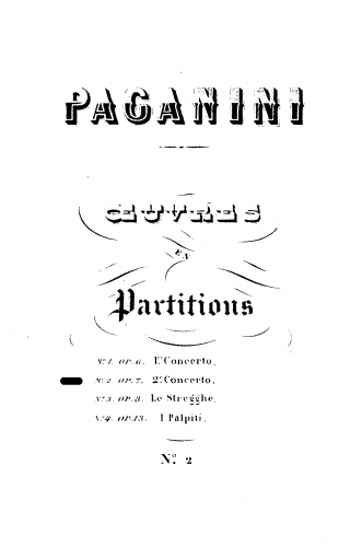 Paganini - Violin Concerto No. 2, Op. 7 - Score