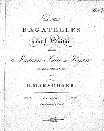 Marschner - 5 Bagatelles - Guitar Scores - Score