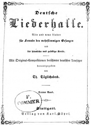 Täglichsbeck - Deutsche Liederhalle - Volume 3