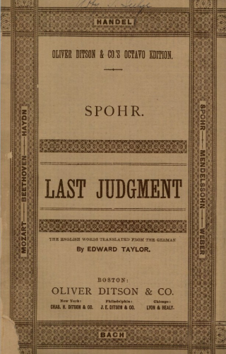 Spohr - Les dernières heures du Sauveur - Vocal Score - Score