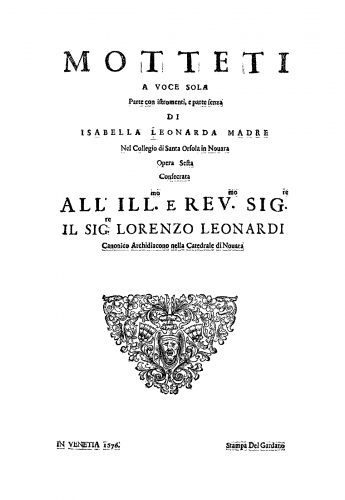 Leonarda - Motetti a voce sola, Op. 6 - Score