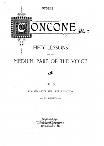 Concone - 50 Leçons de chant pour le médium de la voix - Medium Voice