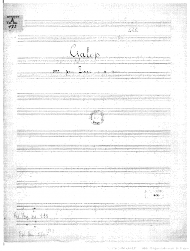 Lacombe - 2 Galops - For Piano 4 hands (Composer) - Score