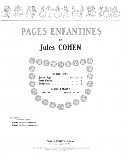 Cohen - Pages enfantines - Score