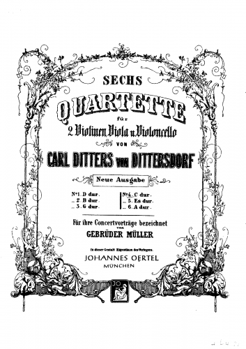 Dittersdorf - String Quartet No. 4 in C