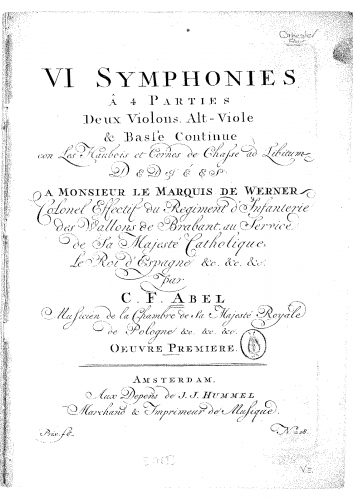 Abel - 6 Symphonies, Op. 1