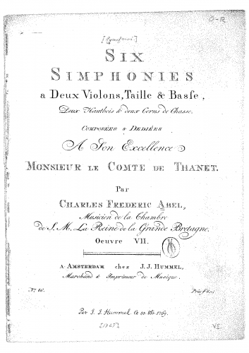 Abel - 6 Symphonies, Op. 7