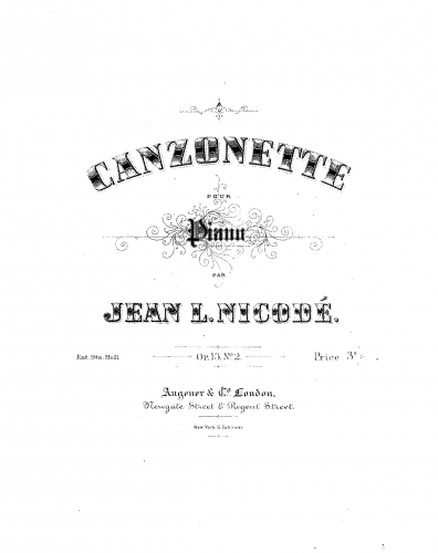 Nicodé - Italienische Volkstänze und Lieder - Piano Score Canzonette (No. 2) - Score