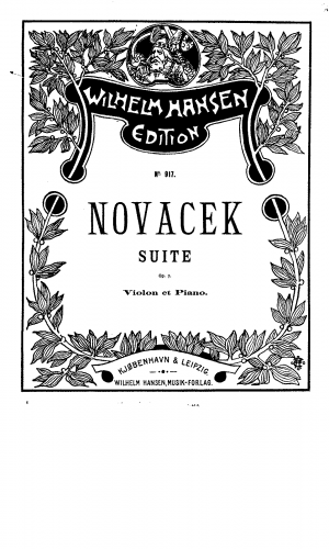 Nová?ek - Suite for Violin and Piano, Op. 7 - Score - complete