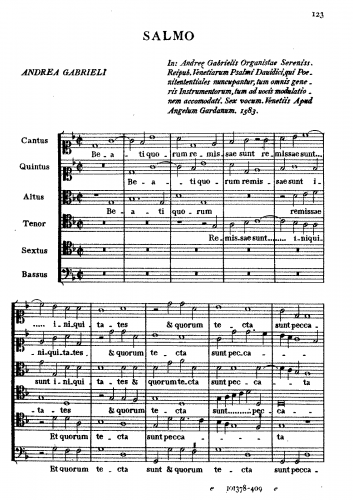 Gabrieli - Beati quorum remissæ sunt iniquitates - Complete* Score