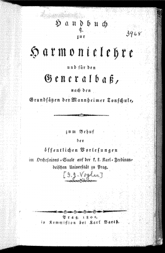 Vogler - Handbuch zur Harmonielehre - Complete Text