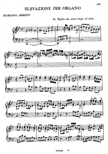 Arresti - Elevazione per Organo - Score
