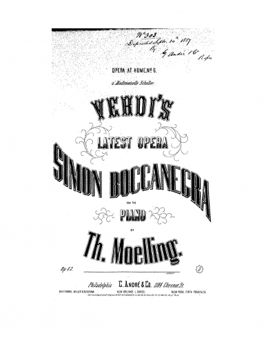 Moelling - Simon Boccanegra - Piano Score - Score