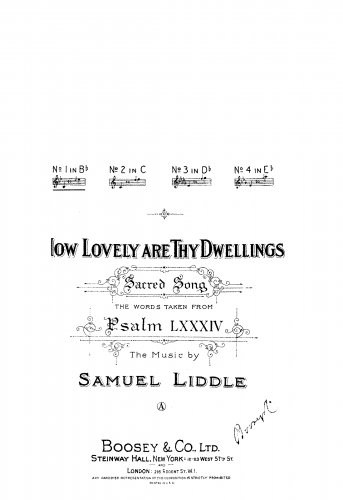 Liddle - How lovely are thy dwellings - Score