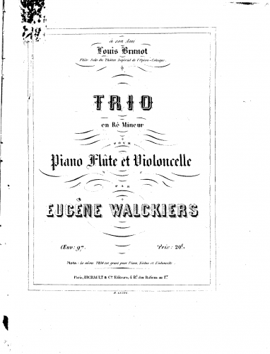 Walckiers - Trio in D minor for Flute, Cello and Piano, Op. 97 - Flute part