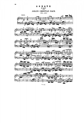 Bach - 6 Piano Sonatas - Keyboard Scores No. 5 in C minor - Score